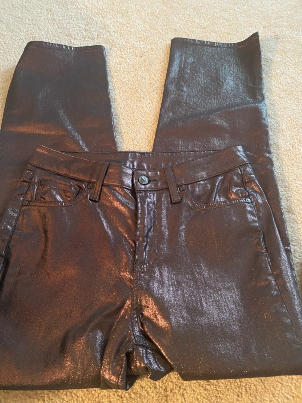 Chicos size 4 iridescent shimmer straight leg jeans - Picture 5 of 6